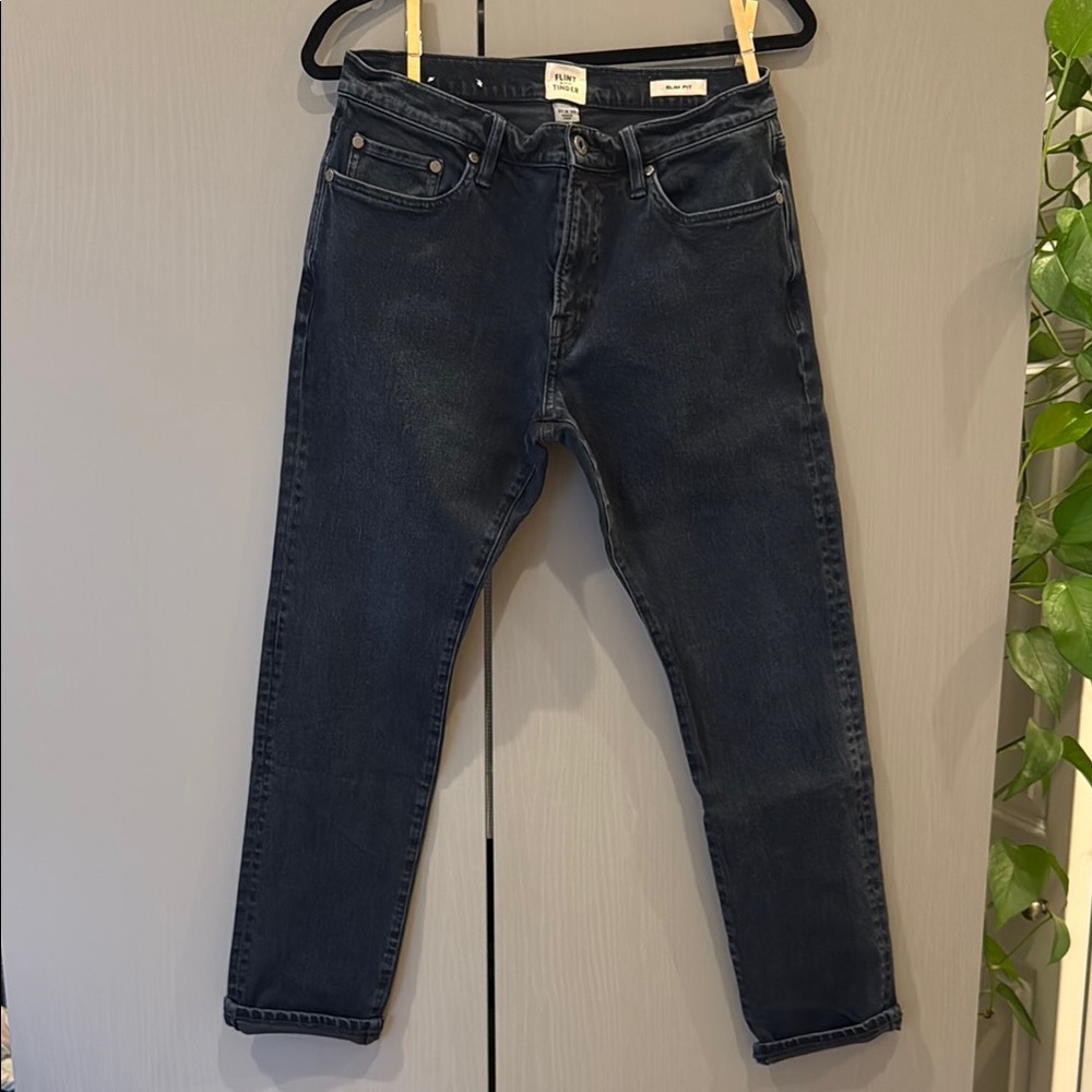 Flint and Tinder Slim Fit Dark Blue Jeans - 31x30